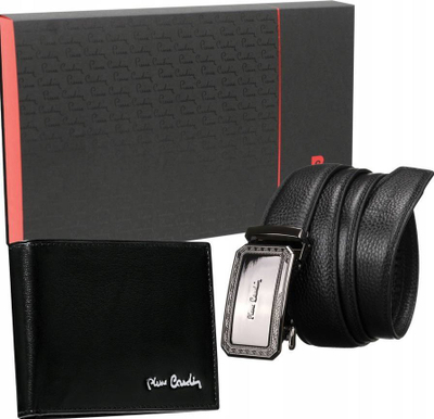 Set dhurate Pierre Cardin, portofol lekure RFID, rrip lekure 3.5cm, i zi