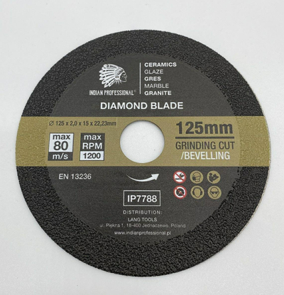 Disk diamant për prerje Indian Professional Diamond Blade, 125mm, 2.0mm, 22.2mm