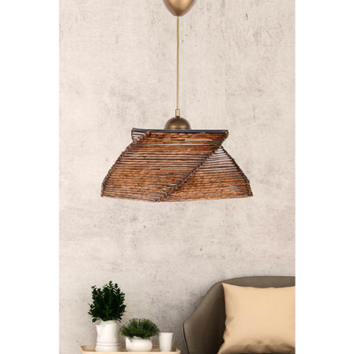 Llambë tavani dru+bamboo Ø36×65 cm (HM7358)