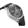 Ora burrash Calvin Klein Gents, 44mm, rrip lëkure, e zezë