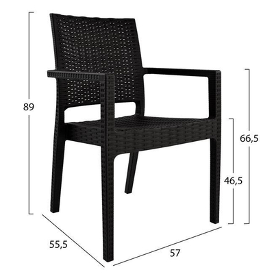 Karrige me krahë, polipropilen, 57×55,5×89 cm (HM5134.02), kaftë