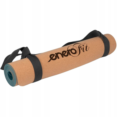 Tapet yoga Enero Fit Cork, 183x61 cm, 0.4 cm trashësi, ngjyrë natyrale