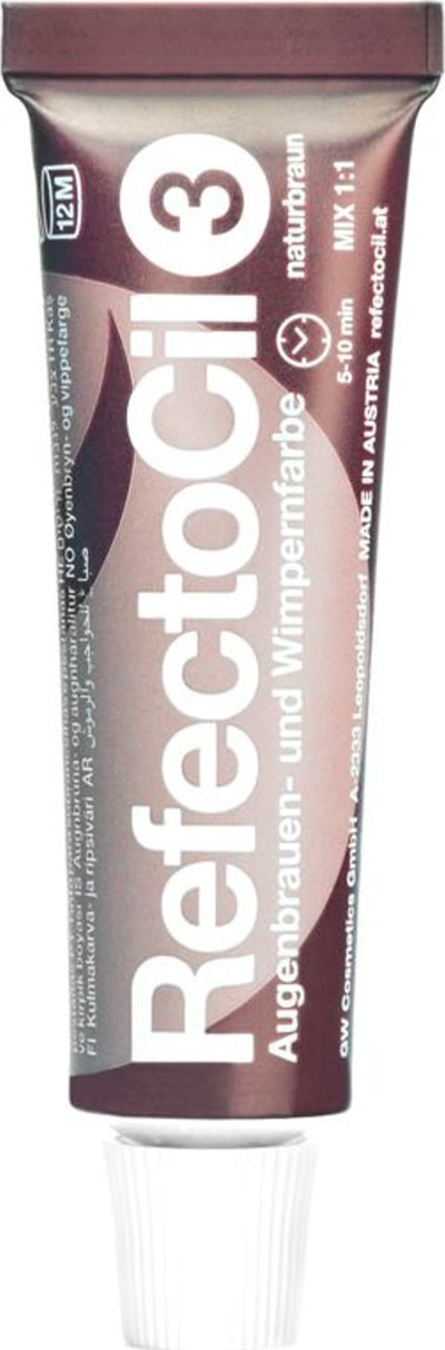Ngjyrë për vetulla edhe qerpikë RefectoCil 3 Natural Brown, 15 ml, kafe natyrale