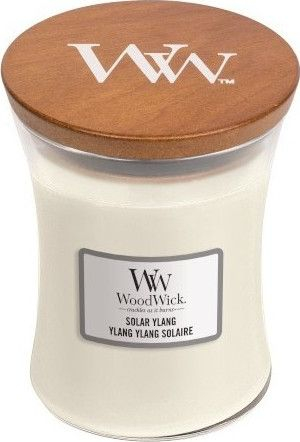 Qiri me aromë WoodWick Solar Ylang, 275g, fitil druri, kavanoz i tejdukshëm