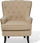 Fotelë VIBORG II, material tekstil, stil klasik wingback, bezhë
