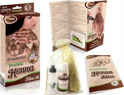 Set tatuazhesh me henna Tytoo Ornamental, për tatu me kohë, si për fillestarë, si për profesionistë