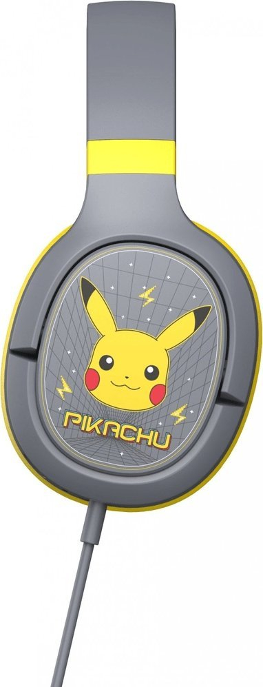 Kufje gaming me kabllo OTL Technologies Pokémon Pikachu PK0862 Pro G1, për PC edhe konzola, gri me të verdhë