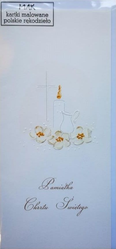 Kartolinë pagëzimi Mak Card Christening DL C04, letër 200g, e bardhë