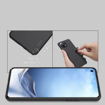 Maskë mbrojtëse Nillkin Frosted Shield për Xiaomi Mi 11 Lite / Mi 11 Lite 5G, polikarbonat, e zezë