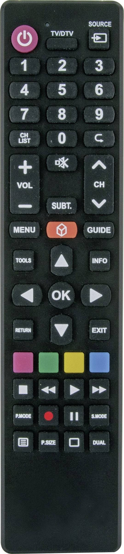 Telekomandë universale Schwaiger UFB100U533 për TV, me butona klasikë, e zezë