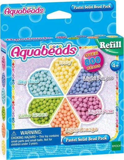 Set rruaza Aquabeads Pastel Solid Bead Pack, 800 copë, 6 ngjyra, shumëngjyrëshe