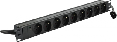 Shpërndarës rryme Alantec PZ09U, 9 priza, i zi