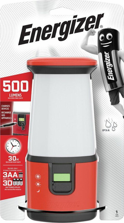 Llambë kampingu Energizer 360 Camping Lantern, 500 lumene, IPX4, e kuqe
