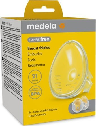 Kupa gjiri Medela Hands-free, 21mm, set 2 copë, transparente