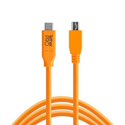 Kabllo USB C Tether Tools CUC2515, 4.6 m, portokalli