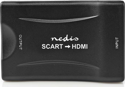 Adapter konvertues AV SCART në HDMI, Full HD 1080p, zgjedhje 720p / 1080p, i zi