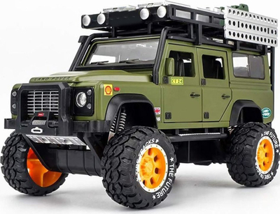 Makine lodër off-road ZA4795, metalike me mekanizem pull-back, drita LED dhe zhurma, shkalla 1:24, jeshile