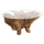 Tavolinë për kafe e rrumbullakët rrënjë teak xham 100×46 cm (HM9392)