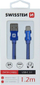 Kabllo USB Swissten USB A në USB C, 1.2m, 3A, e bardhë
