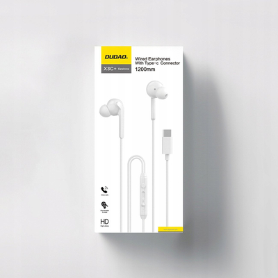 Kufje me fijë Dudao X3C+, USB-C, 1.2m, të bardha