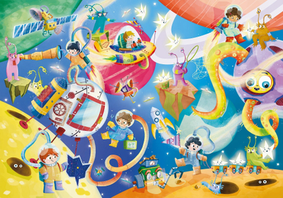 Puzzle gjigant Ludattica Giant Space, 48 copa, 100x70 cm, me ngjyra