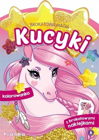 Libër ngjyrosës Pianka Velvet Magic Ponies, me ngjitësa, për kalamaj