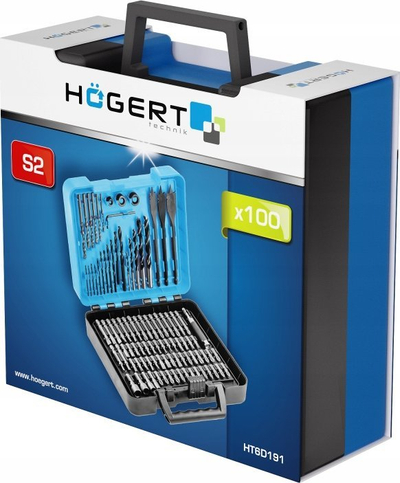 Set stërvitësesh dhe kaçavidash Högert Drill and Screwdriver, 100 copë