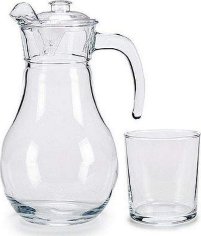 Set gotash me kanë Vivalto, 4x40 cl, 1.8 l, transparent