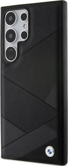 Mbështjellës BMW me lëkurë Crossing Lines Hardcase për Galaxy S24 Ultra, i fortë, i zi