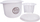 Set për bërjen e gjizës Orion, enë plastike me kullojës, 17 x 14 x 12 cm, e bardhë