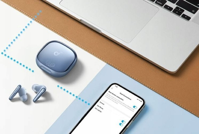 Kufje wireless Soundcore Liberty 4 Pro, in ear, blu e çelët me shkëlqim