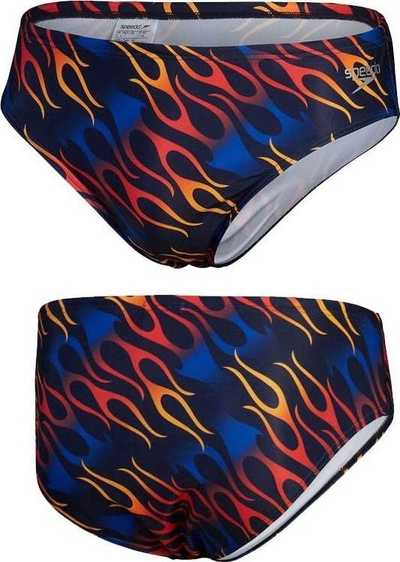 Rrobë banje për burra Speedo Club Training 8cm, Endurance+, allover, blu portokalli