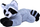 Lodër pellushi Wild Republic Ecokins Raccoon, 30cm, material i ricikluar, gri e zezë