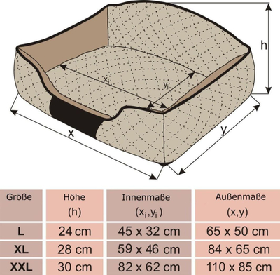 Shtrat për qen Hobbydog BED ELITE, madhësia L, kafe me anë bezhë