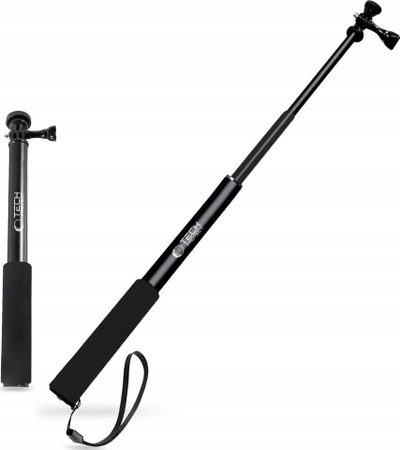 Monopod edhe selfie stick Tech-Protect GA100, për GoPro edhe DJI, alumini, i zi