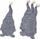 Mbajtëse takëmesh Gnomy, set 4 copë, 12.5 x 27 cm, bezhë