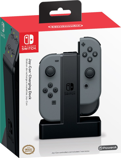Karikues PowerA për kontrollorët Joy-Con, mbajtëse me shumë vende, i zi