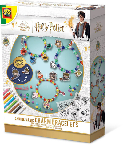 Set kreativ byzylykësh Harry Potter Shrink Magic Charm Bracelets, komplet për fëmijë, shumëngjyrësh