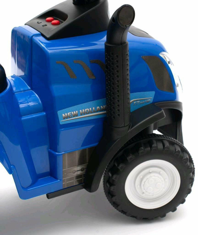 Traktor lodër Baby Mix New Holland Ride On, me rimorkjo, deri 25 kg, blu