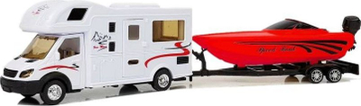 Set lodër LEAN Sport Camper 7536, anije motorike me fërkim, 1:48, e kuqe