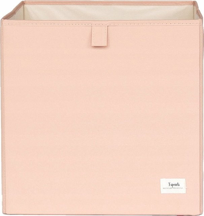 Kuti organizuese 3 Sprouts Recycled Fabric Storage Box, 33 x 33 x 33 cm, poliester i ricikluar, rozë pastel