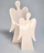 Figurë dekoruese Krishtlindjesh Saska Garden Angel, porcelan 14.5 cm, e bardhë me argjend