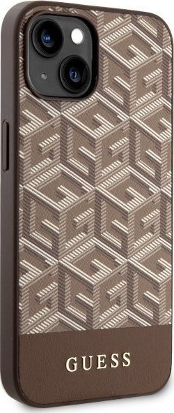 Kallëp telefoni Guess GCube Stripes MagSafe, Apple iPhone 14 Plus, i fortë, kafe
