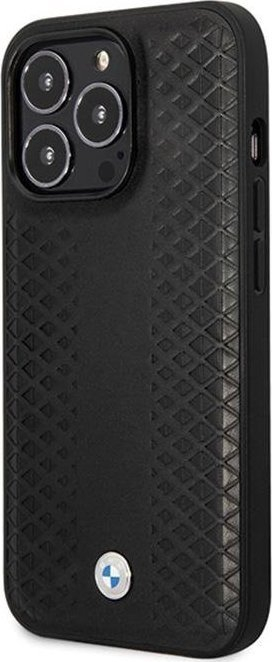 Mbulesë telefoni BMW Leather Signature, për iPhone 14 Pro, lëkurë, e zezë