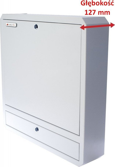 Kabinet muri kundër vjedhjes Techly, për laptop 19", çelik, i bardhë