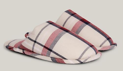 Set dhuratë për femra Tommy Hilfiger, pizhame + pantofle, bezhë/të kuqe