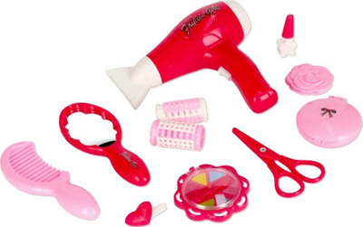 Set parukerie Mega Creative Hairdressing Set, çantë lodër, rozë edhe e bardhë