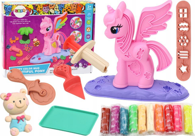Set plasteline Leantoys Unicorn Play Dough, me aksesorë, shumëngjyrësh