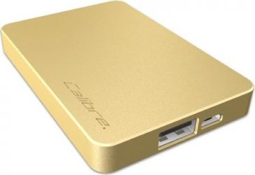 Powerbank Calibre Ultra Mini, 2500mAh, karikim i shpejtë, ngjyrë gold