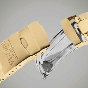 Orë dore Invicta Pro Diver, kuarc, çelik inox, ari blu